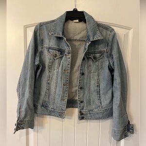 Size 6- Chadwick's denim jacket- distressed on elbow - ladies